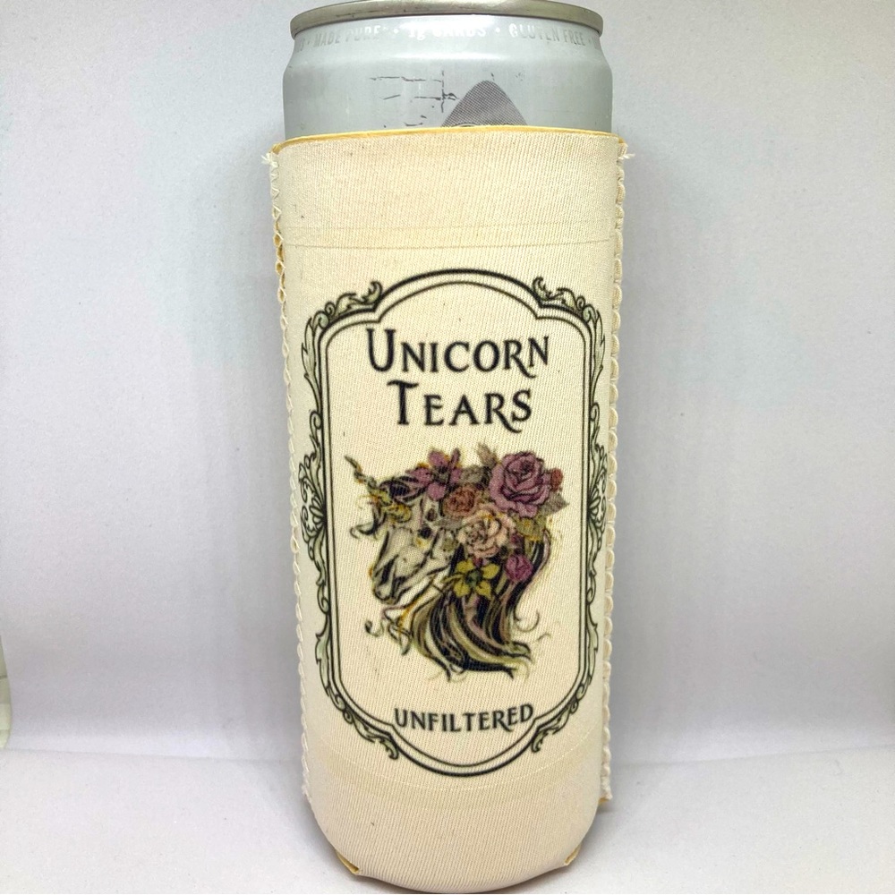 Mystical Elixir: Unicorn Tears Apothecary 12 oz. Neoprene Slim Can Cooler